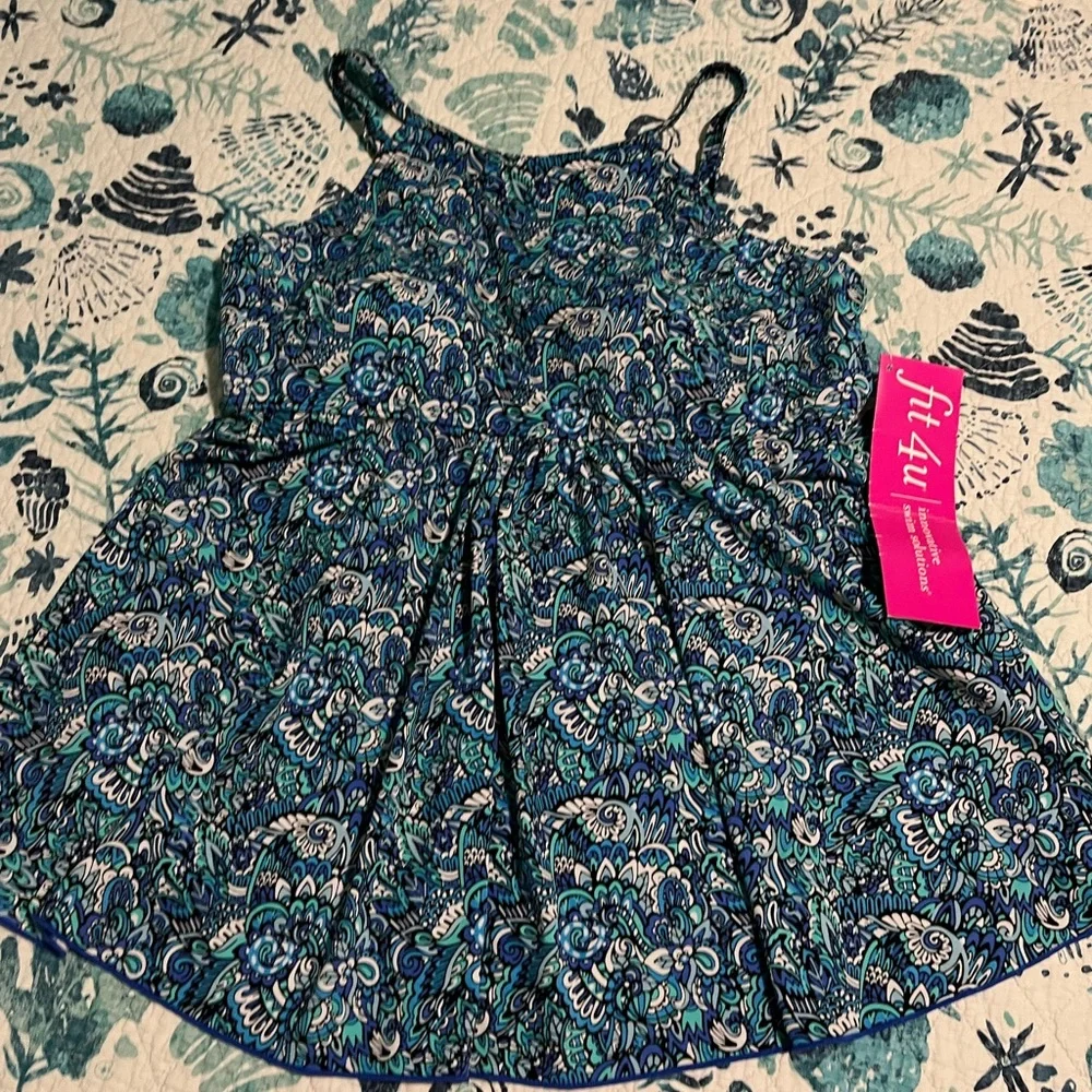 Blue Patterned Swim Top - Picture 3 of 7